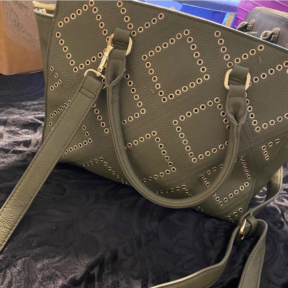 Bohemian Olive Green Handbag+Matching Wallet